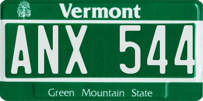 VT license plate ANX544
