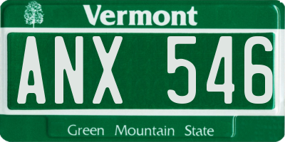 VT license plate ANX546