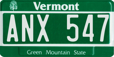 VT license plate ANX547
