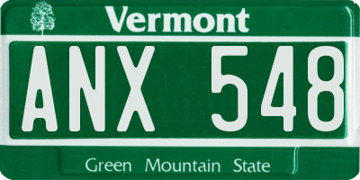 VT license plate ANX548