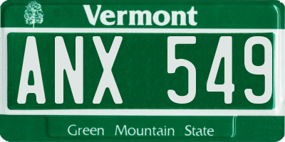 VT license plate ANX549
