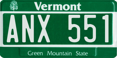 VT license plate ANX551