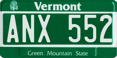 VT license plate ANX552