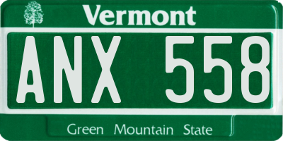 VT license plate ANX558