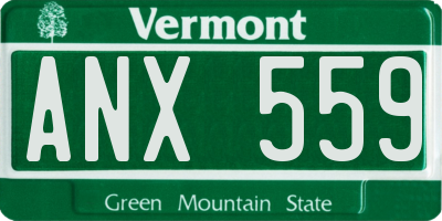 VT license plate ANX559