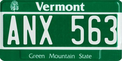 VT license plate ANX563