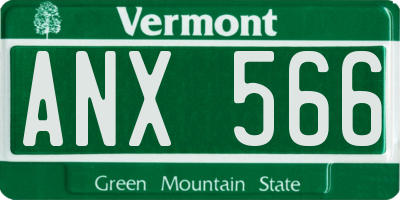 VT license plate ANX566