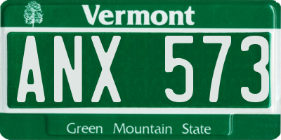 VT license plate ANX573