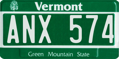 VT license plate ANX574
