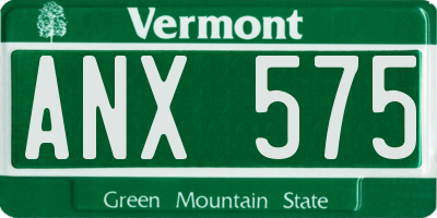 VT license plate ANX575