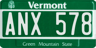 VT license plate ANX578