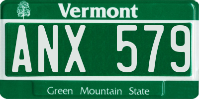 VT license plate ANX579