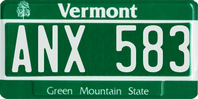 VT license plate ANX583