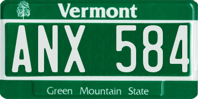 VT license plate ANX584