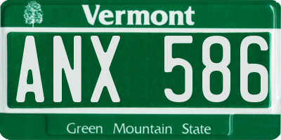 VT license plate ANX586