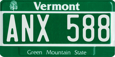 VT license plate ANX588