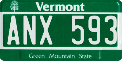 VT license plate ANX593