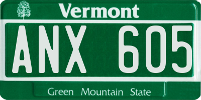 VT license plate ANX605