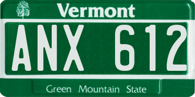 VT license plate ANX612