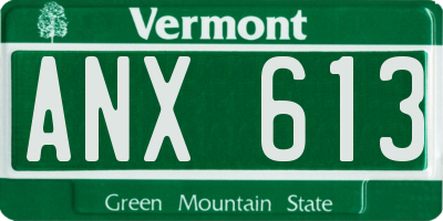 VT license plate ANX613