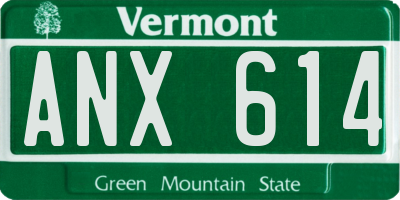 VT license plate ANX614