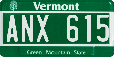 VT license plate ANX615