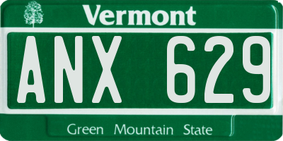 VT license plate ANX629