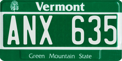 VT license plate ANX635