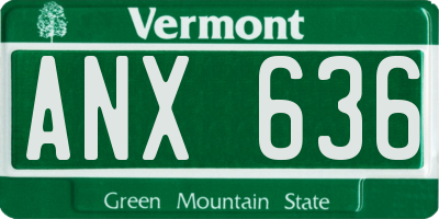 VT license plate ANX636