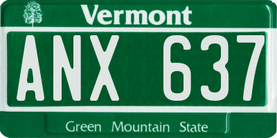 VT license plate ANX637