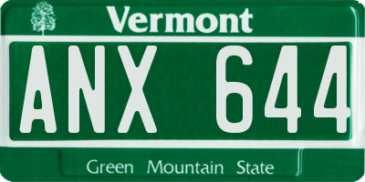 VT license plate ANX644