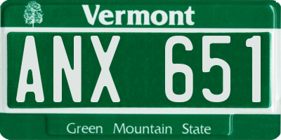 VT license plate ANX651