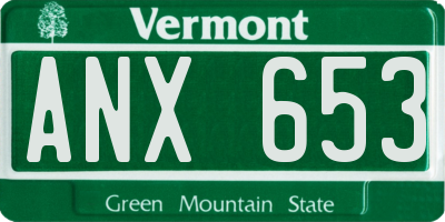 VT license plate ANX653