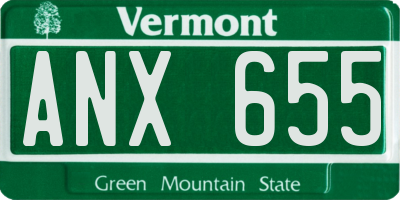 VT license plate ANX655