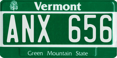 VT license plate ANX656