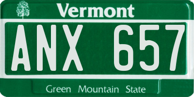 VT license plate ANX657