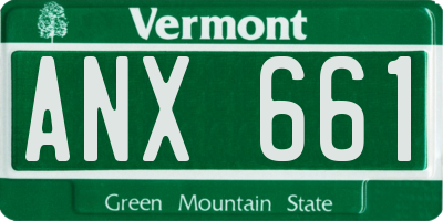 VT license plate ANX661