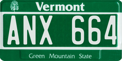 VT license plate ANX664
