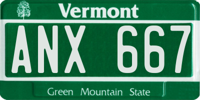 VT license plate ANX667