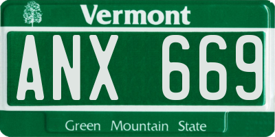 VT license plate ANX669