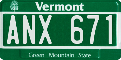 VT license plate ANX671