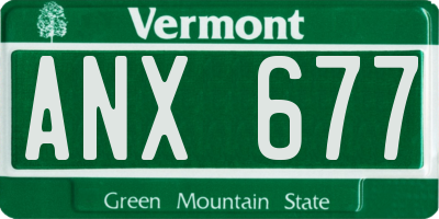 VT license plate ANX677