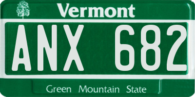 VT license plate ANX682