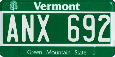 VT license plate ANX692
