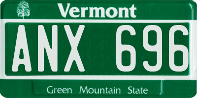 VT license plate ANX696