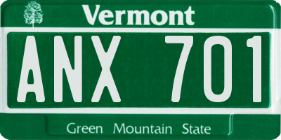 VT license plate ANX701