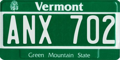 VT license plate ANX702