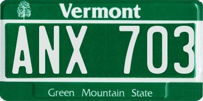 VT license plate ANX703