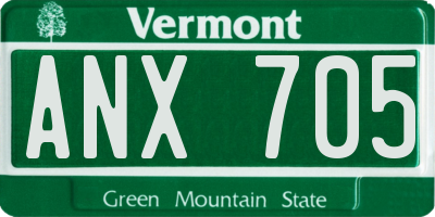VT license plate ANX705