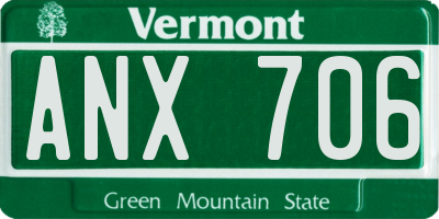VT license plate ANX706
